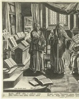 Elisa profeteert voor de koningen van Israël, Juda en Edom by Adriaen Collaert