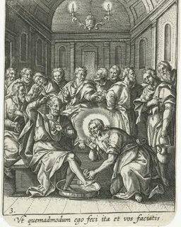 Voetwassing by Adriaen Collaert
