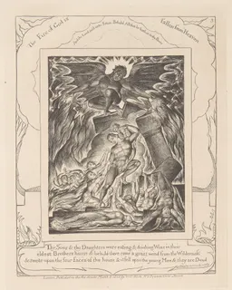 The Destruction of Job's Sons and Daughters by William Blake