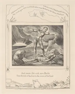 Satan Smiting Job with Sore Boils by William Blake