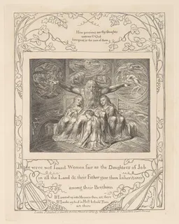 Job and His Daughters by William Blake