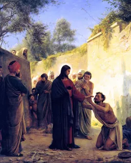 Healing of the Blind Man by Carl Heinrich Bloch