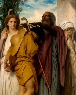 Tobias Saying Good-bye to His Father by William-Adolphe Bouguereau