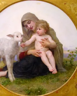 Virgin and Lamb by William-Adolphe Bouguereau