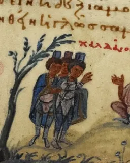Chaldean Soldiers with Hebrew Captives (Bristol Psalter) by Master of the Bristol Psalter