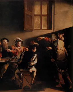 The Calling of Saint Matthew by Michelangelo Merisi da Caravaggio