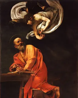 The Inspiration of Saint Matthew by Michelangelo Merisi da Caravaggio