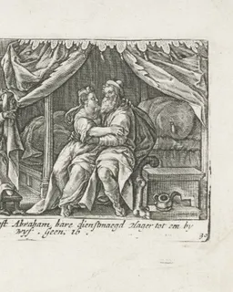 Abraham en Hagar by Crispijn van de Passe