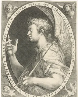 Annunciatie (engel Gabriël) by Crispijn van de Passe