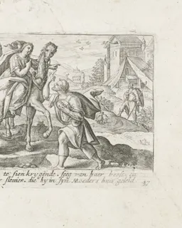De ontmoeting van Isaak en Rebekka by Crispijn van de Passe