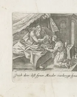 Isaak zegent Jakob by Crispijn van de Passe