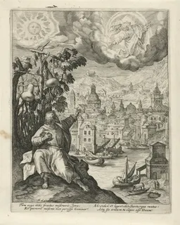 Jona zit onder de wonderboom by Crispijn van de Passe