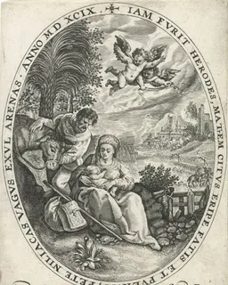 Rest on the Flight into Egypt by Crispijn van de Passe