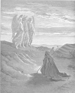 Abraham and the Three Angels by Gustave Doré