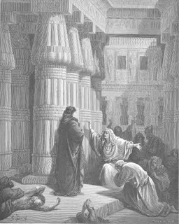 The Egyptians Ask Moses to Depart by Gustave Doré