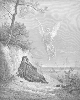 Elijah Is Nourished by an Angel by Gustave Doré