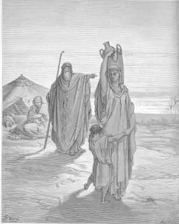 Abraham Sends Hagar and Ishmael Away by Gustave Doré