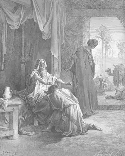 Isaac Blesses Jacob by Gustave Doré