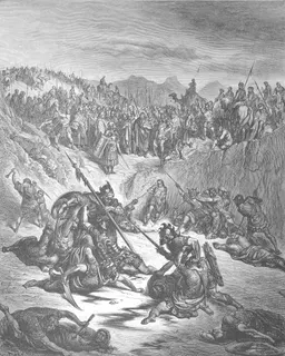 Combat between Soldiers of Ish-bosheth and David by Gustave Doré