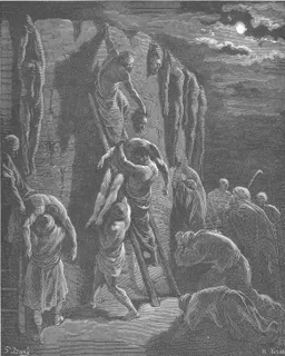 Jabesh-Gileadites Recover the Bodies of Saul and His Sons by Gustave Doré