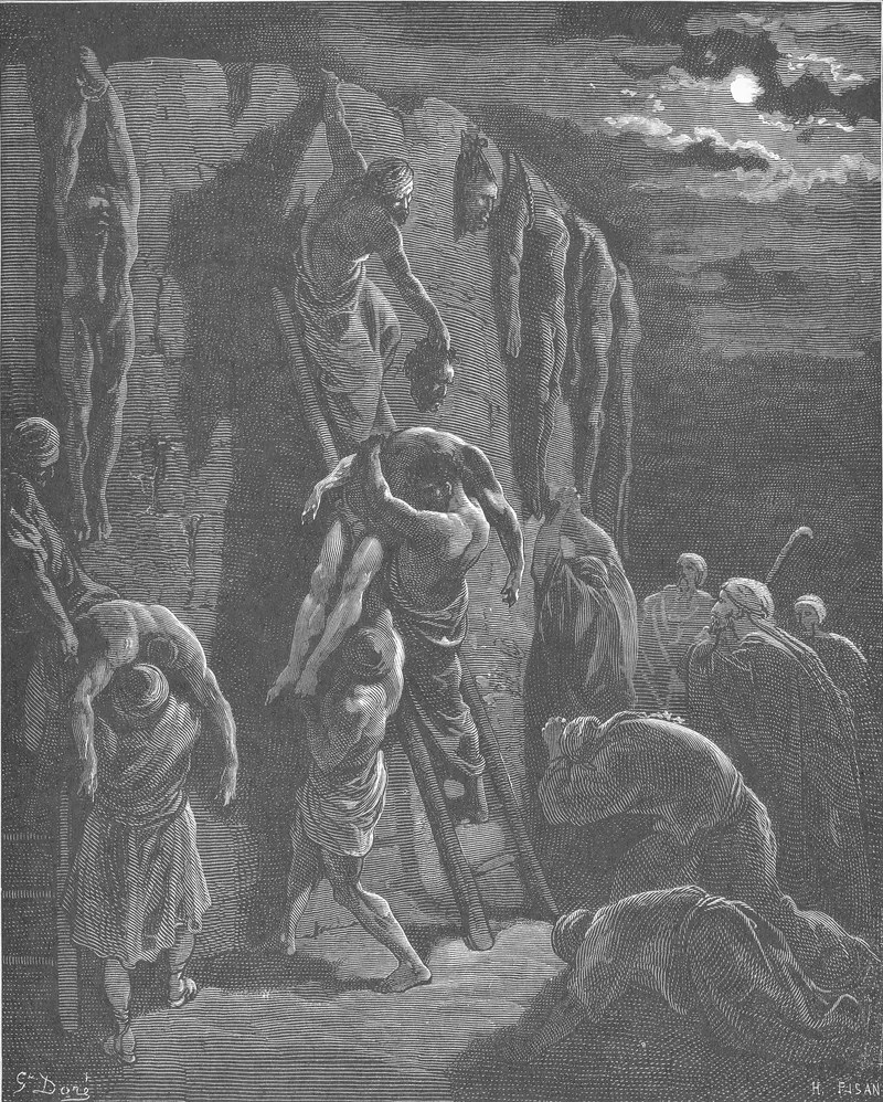 Jabesh-Gileadites Recover the Bodies of Saul and His Sons