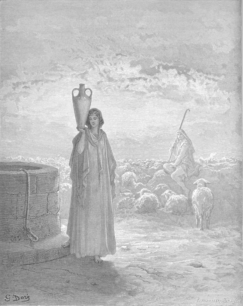 Jacob Tends Laban's Flocks and Meets Rachel