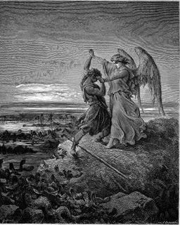 Jacob Wrestles with the Angel by Gustave Doré