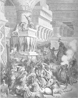 Jonathan Destroys the Temple of Dagon by Gustave Doré