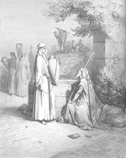 Eliezer and Rebekah at the Well by Gustave Doré