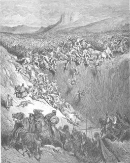 Samson Destroys the Philistines with an Ass' Jawbone by Gustave Doré