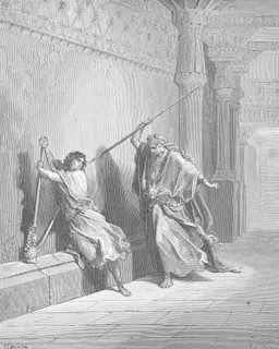 Saul Attempts to Kill David by Gustave Doré