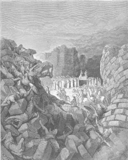 The Walls of Jericho Fall Down by Gustave Doré