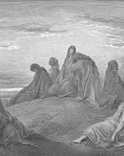 Israelite Women Mourn with Jephthah's Daughter by Gustave Doré