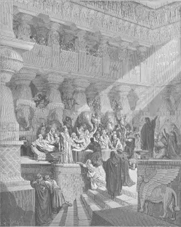 Daniel Interprets the Writing on the Wall by Gustave Doré