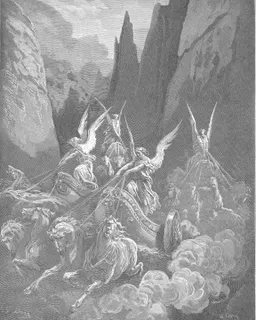 Zechariah's Vision of Four Chariots by Gustave Doré