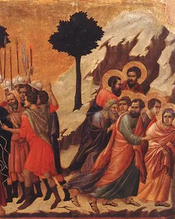 Arrest of Christ (Kiss of Judas) by Duccio di Buoninsegna
