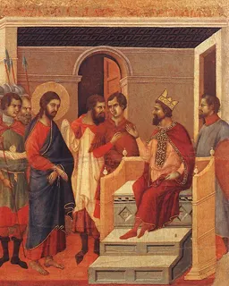 Christ before Herod by Duccio di Buoninsegna