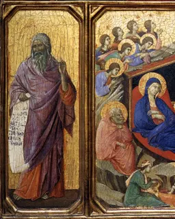 Nativity (with Prophets Isaiah and Ezekiel) by Duccio di Buoninsegna