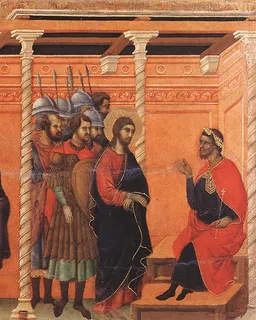 Pilate's First Interrogation of Christ by Duccio di Buoninsegna