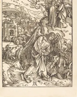 The Angel with the Key of the Bottomless Pit by Albrecht Dürer