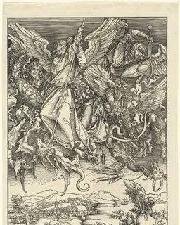 Saint Michael Fighting the Dragon by Albrecht Dürer