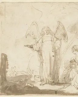 Hagar and the Angel at the Well on the Way to Shur by Ferdinand Bol
