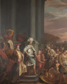 Salomon Receives Gifts by Ferdinand Bol