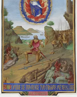 David Kneeling in Penitence (Hours of Étienne Chevalier) by Jean Fouquet