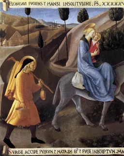 The Flight into Egypt (Armadio degli Argenti) by Fra Angelico