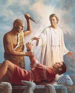 An Angel Saves Abraham by Del Parson