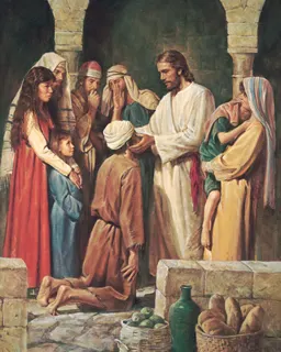Christ Healing a Blind Man by Del Parson