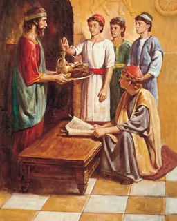 Daniel Refusing the King’s Meat and Wine by Del Parson