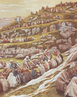 Feeding the Five Thousand (The Miracle of the Loaves and Fishes) by James Tissot