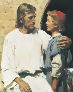 Jesus Christ with a Child (Christ with the Children) by Harry Anderson